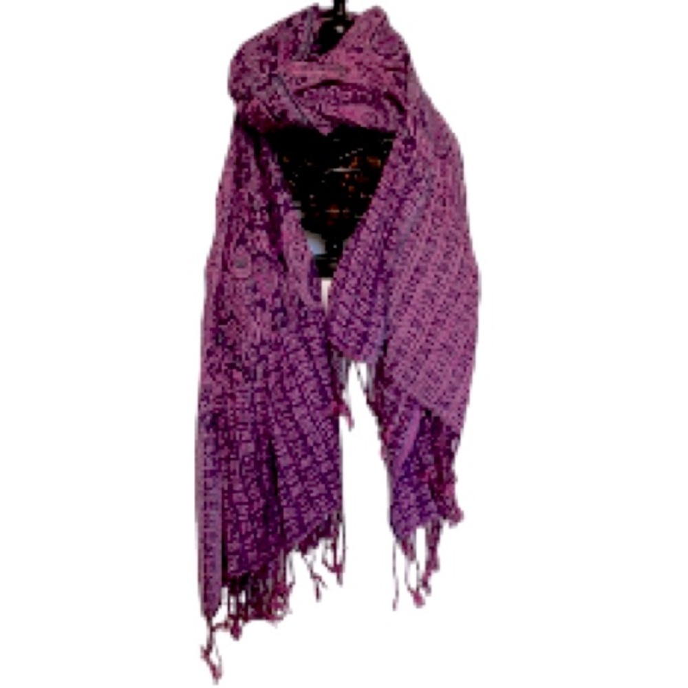 The Runway at Maxx Purple Paisley Scarf Shawl Wrap Cover Up – 74" x 28"